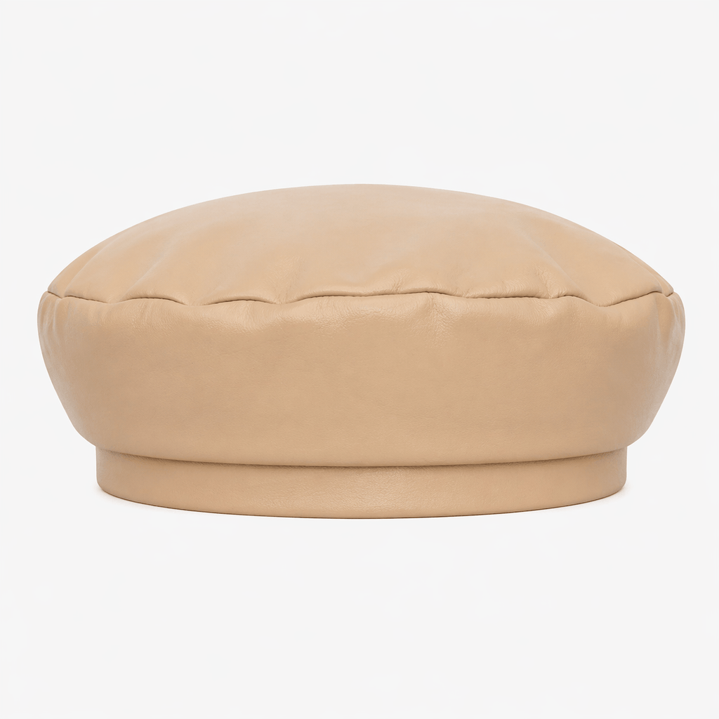 Béret Femme Cuir Beige - ERIS