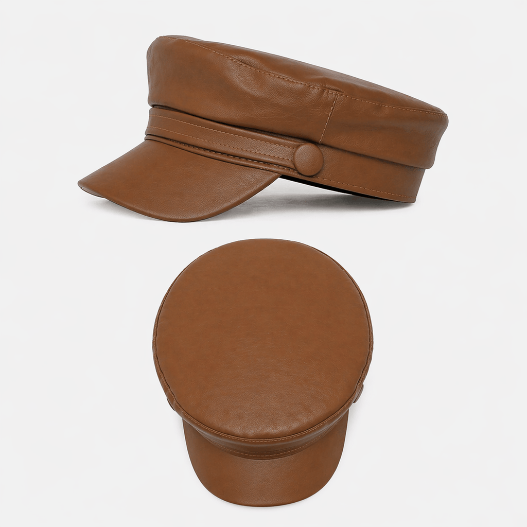 Béret Femme Cuir Marron - LILY
