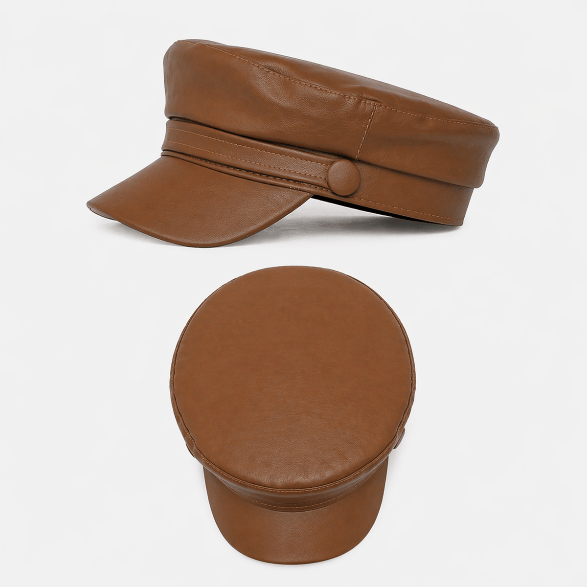 Béret Femme Cuir Marron - LILY