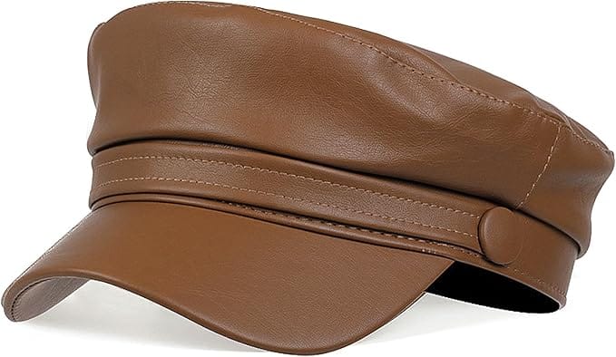 Béret Femme Cuir Marron - LILY