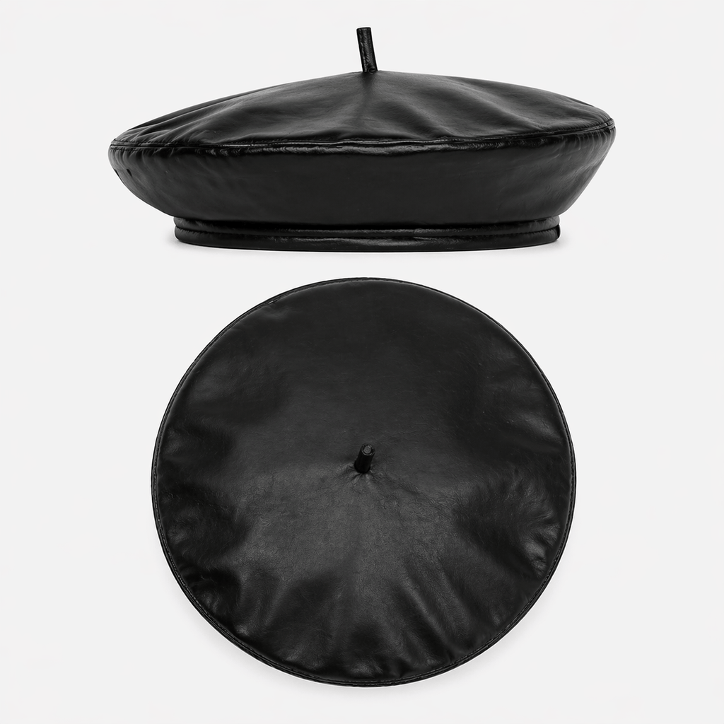 Béret Femme Cuir Noir - LOLA