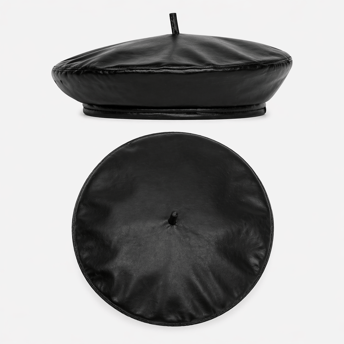 Béret Femme Cuir Noir - LOLA