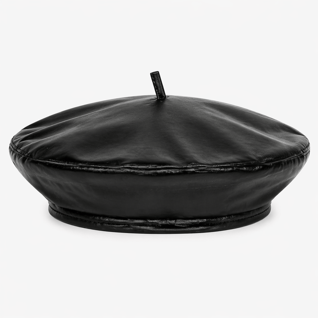 Béret Femme Cuir Noir - LOLA
