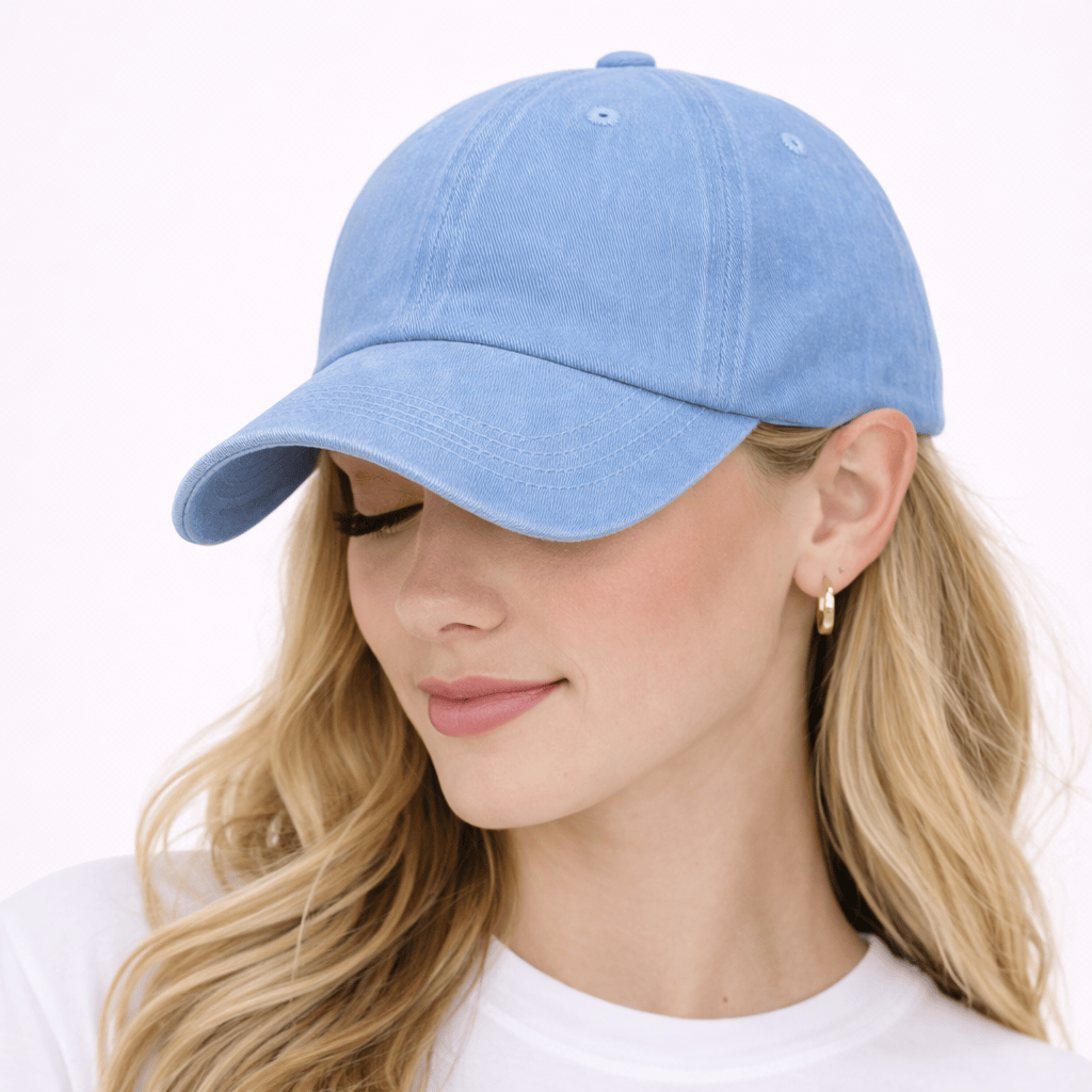 Casquette Baseball Coton Bleu Ciel - TINA