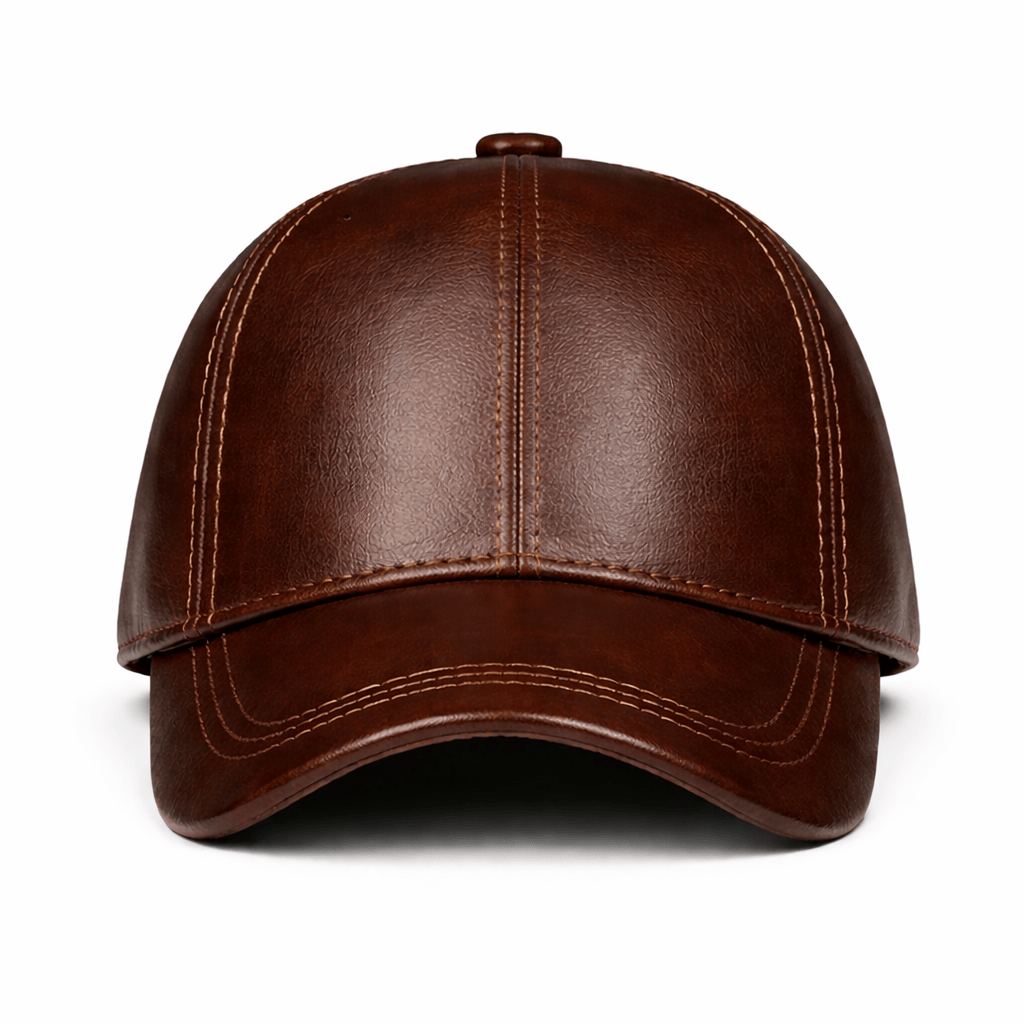 Casquette Baseball Cuir Marron - LINA