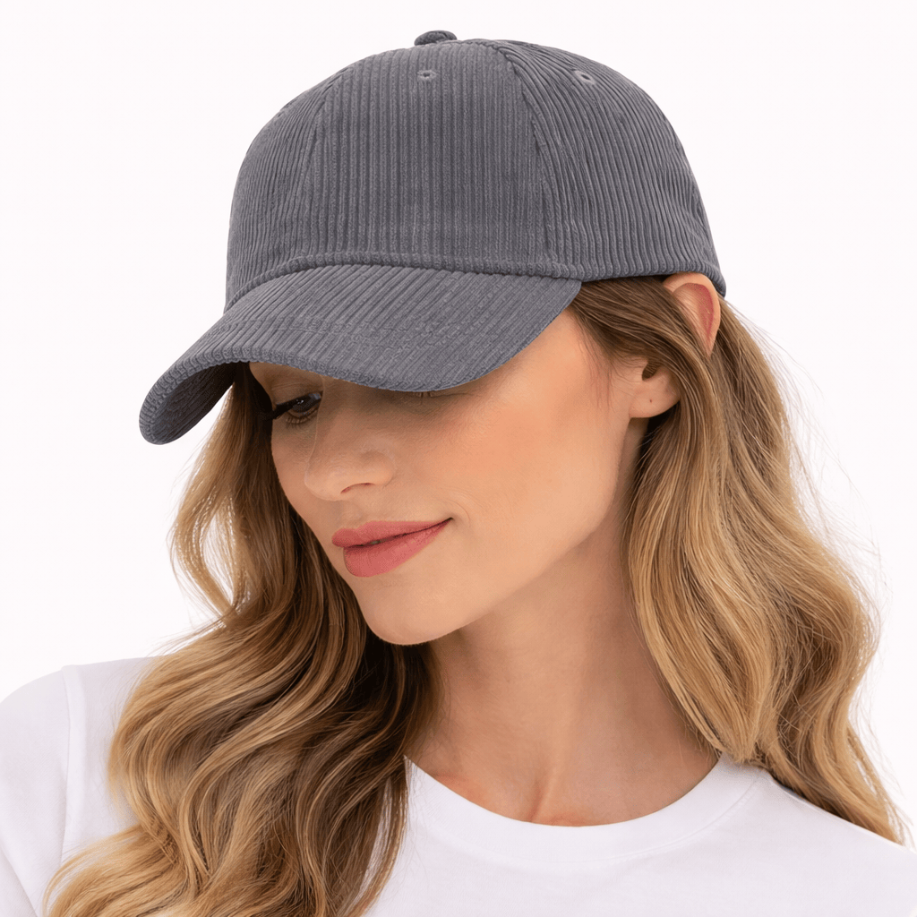 Casquette Baseball Velours Gris - ETTA