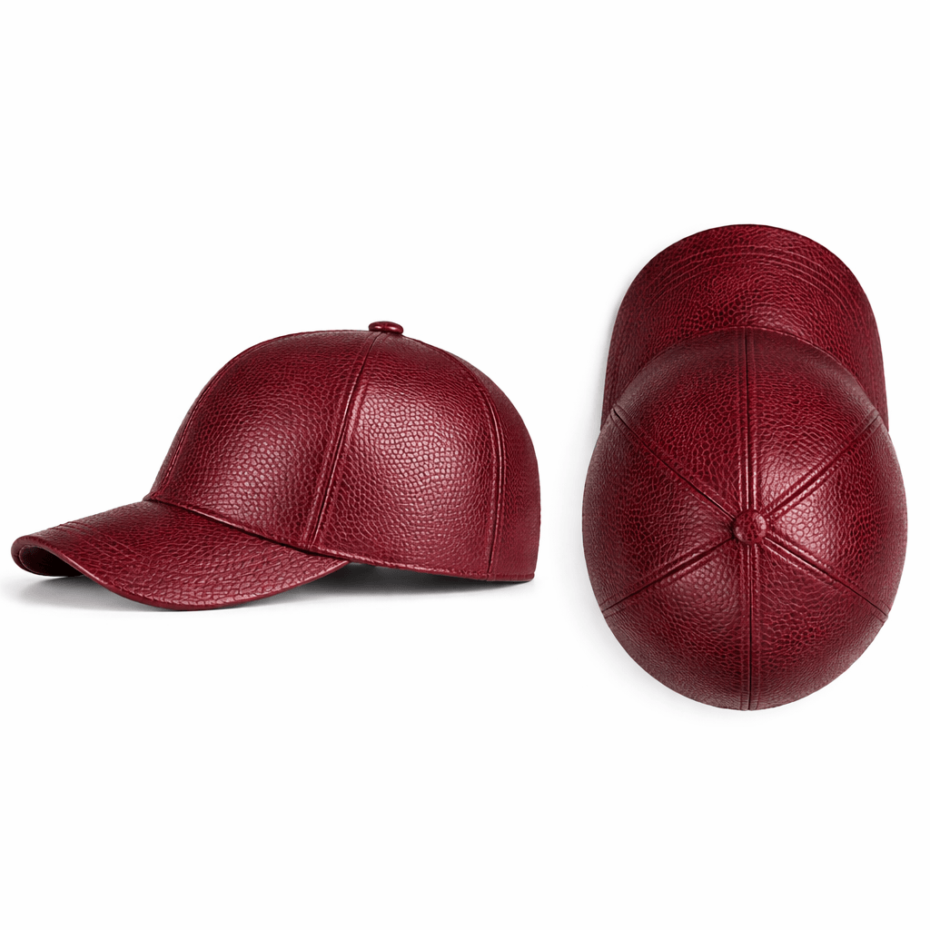 Casquette Cuir Femme Bordeaux - MACY