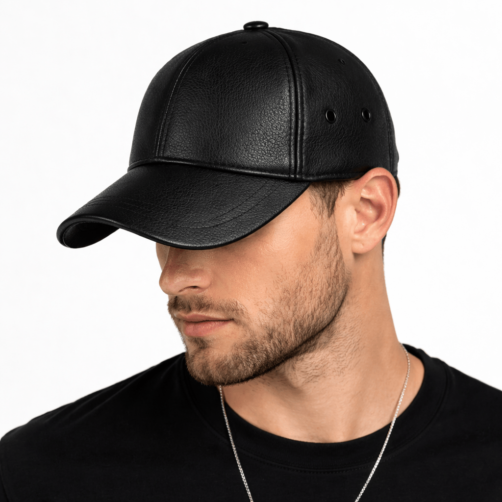Casquette Cuir Homme Noir - LUNA