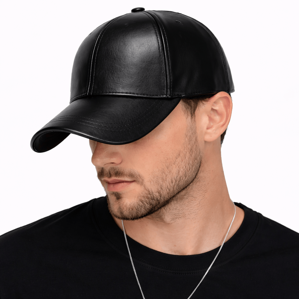 Casquette Cuir Unisexe Noire - LISA