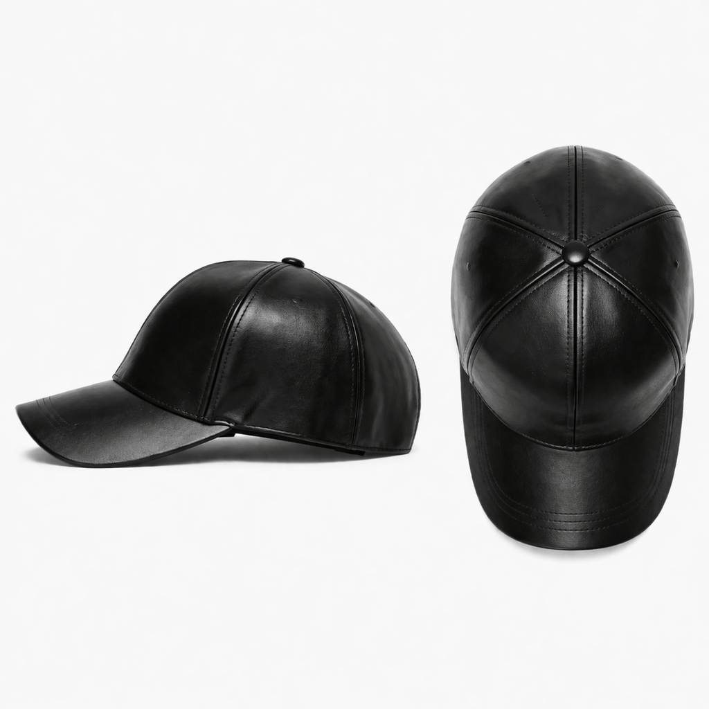 Casquette Cuir Unisexe Noire - LISA