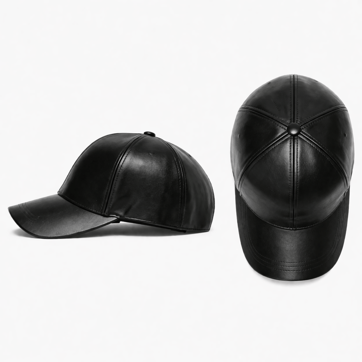 Casquette Cuir Unisexe Noire - LISA
